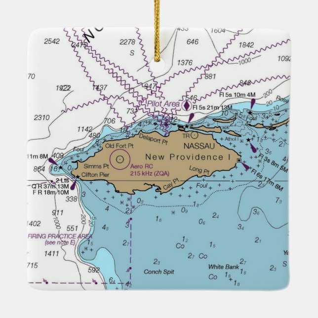 New Providence Island Bahamas Keramikornament (Rückseite)