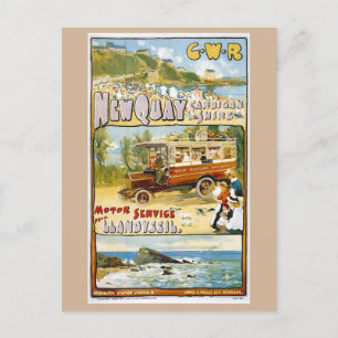 New Quay, Ceredigion, Wales, Bahnreise Postkarte