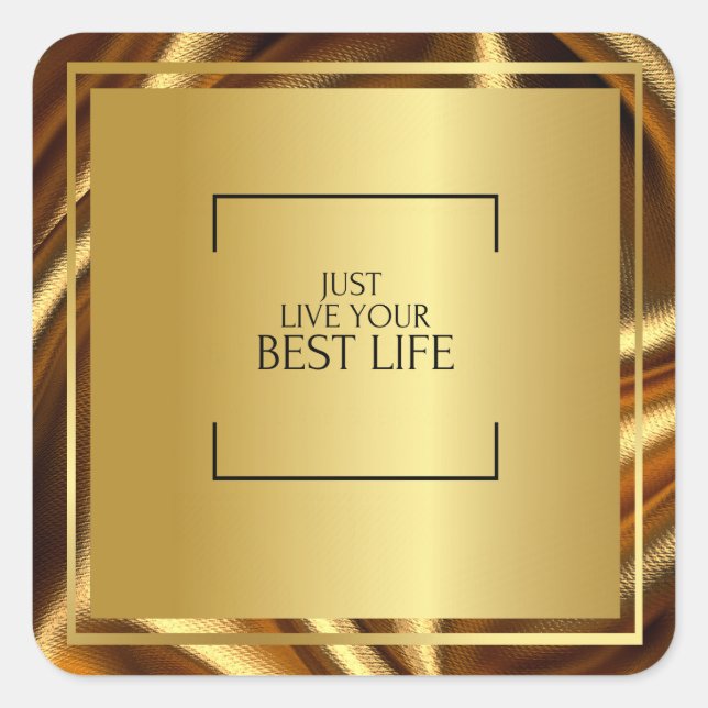 "New Reflection: You are Greatness" Black and Gold Quadratischer Aufkleber (Vorderseite)