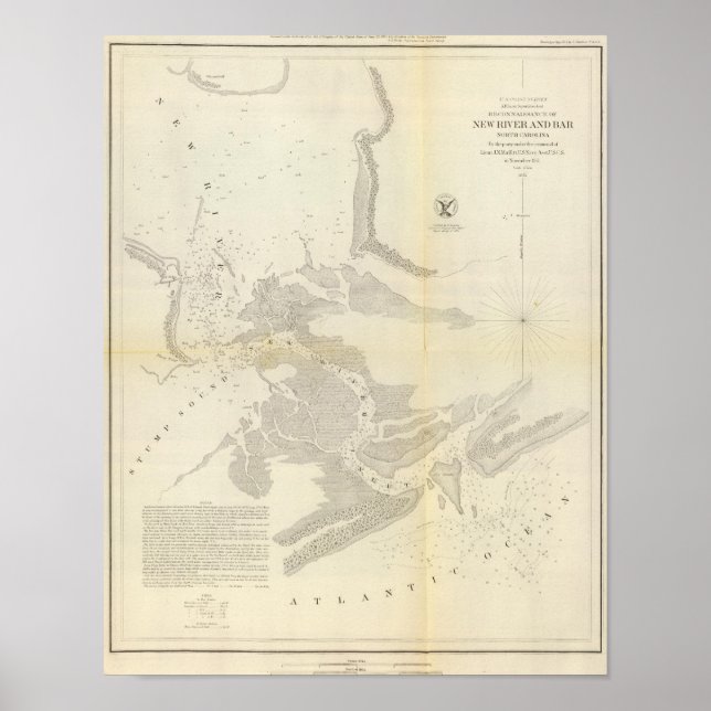 New River & Bar, NC Poster (Vorne)