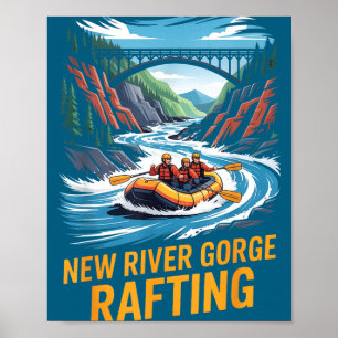 New River Gorge Flossfahrt Weißwasser Kayak Outdoo Poster