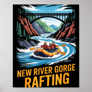 New River Gorge Flossfahrt Weißwasser Kayak Outdoo Poster