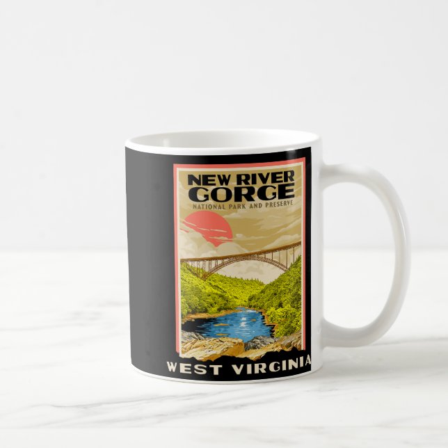 New River Gorge National Park West Virginia Raftin Kaffeetasse (Rechts)