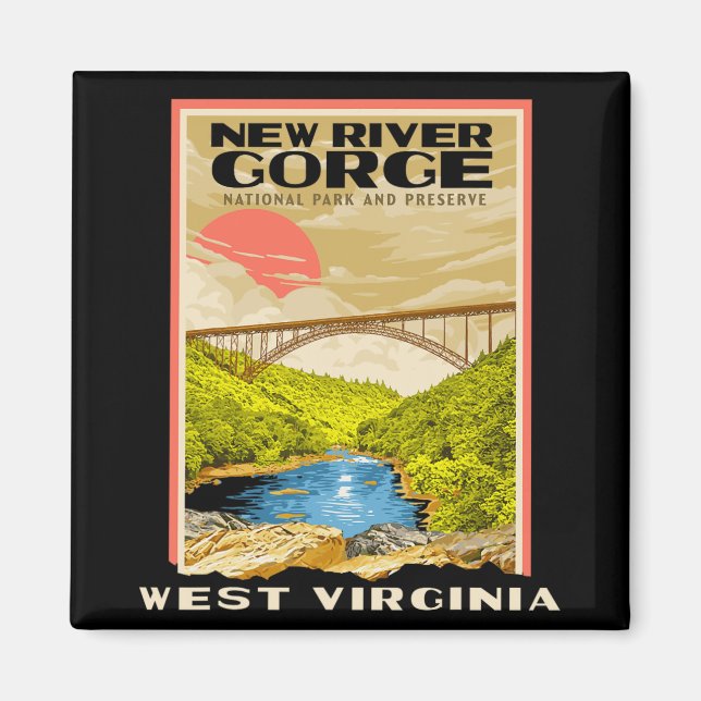 New River Gorge National Park West Virginia Raftin Magnet (Vorne)