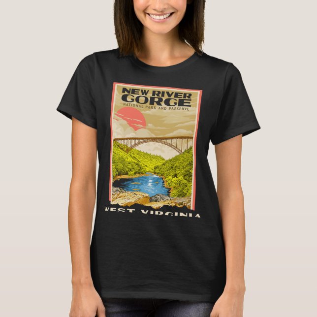 New River Gorge National Park West Virginia Raftin T-Shirt (Vorderseite)