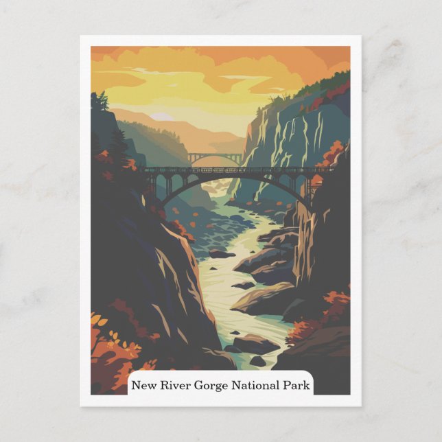 New River Gorge National Park, West Virginia USA Postkarte (Vorderseite)