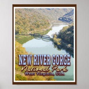 NEW RIVER GORGE NATIONAL PARK - WESTVIRGINIA USA POSTER
