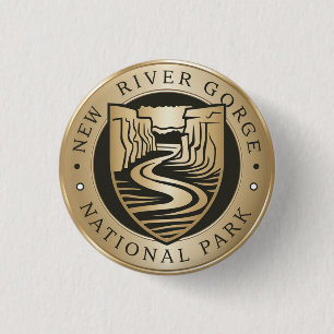New River Gorge Nationalpark Golden Emblem Button