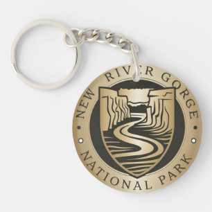 New River Gorge Nationalpark Golden Emblem Schlüsselanhänger