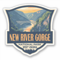 New River Gorge Nationalpark Illustration Retro