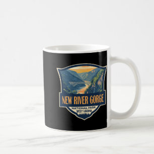 New River Gorge Nationalpark-Illustration Retro B Kaffeetasse