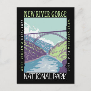 New River Gorge Nationalpark mit vintage-look Postkarte