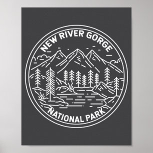 New River Gorge Nationalpark Monoline _1 Poster