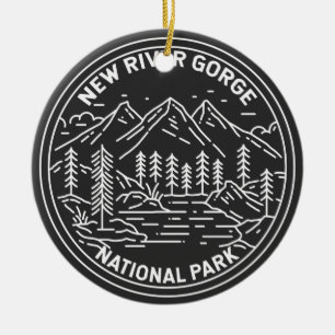New River Gorge Nationalpark Monoline Keramik Ornament