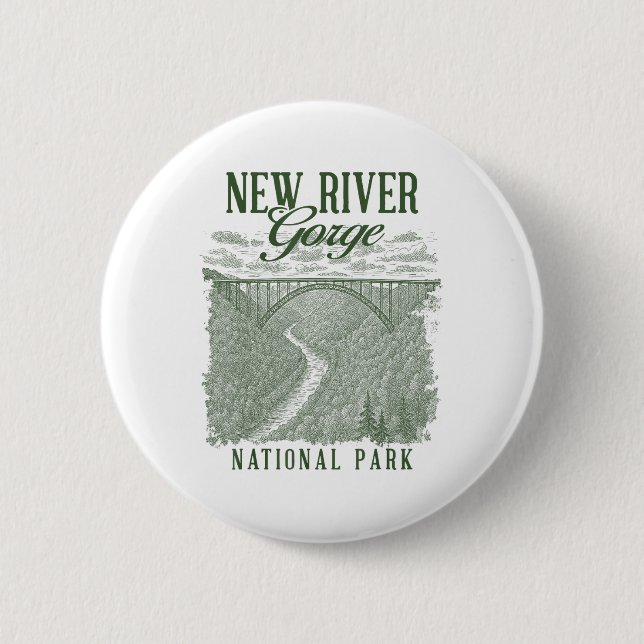 New River Gorge Nationalpark Reisen durch die Natu Button (Vorderseite)