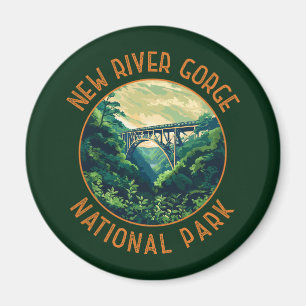 New River Gorge Nationalpark Retro bedrückt Magnet