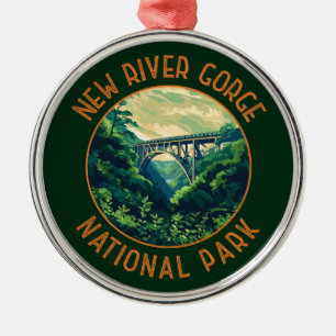 New River Gorge Nationalpark Retro bedrückt Ornament Aus Metall