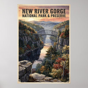 New River Gorge Nationalpark und Schutzgebiet Vint Poster