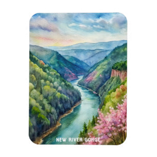 New River Gorge Nationalpark Wasserfarben Malerei Magnet