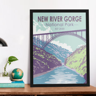 New River Gorge Nationalpark West Virginia Brücke Poster