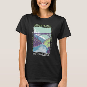 New River Gorge Nationalparkbrücke Distressed Vi T-Shirt
