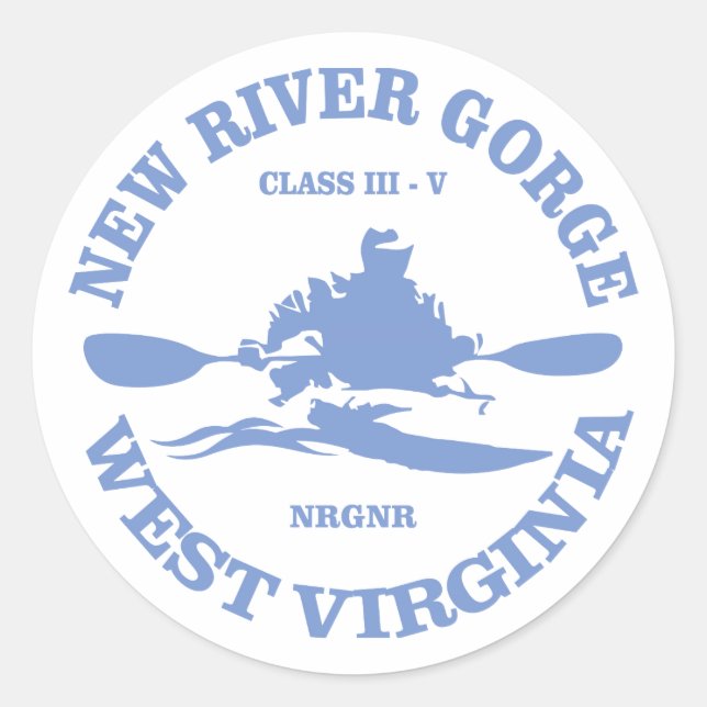 New River Gorge Runder Aufkleber (Vorderseite)