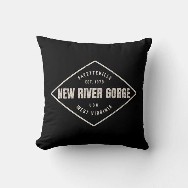 New River Gorge Souvenir Rock Klettergebiet Design Kissen (Vorderseite)