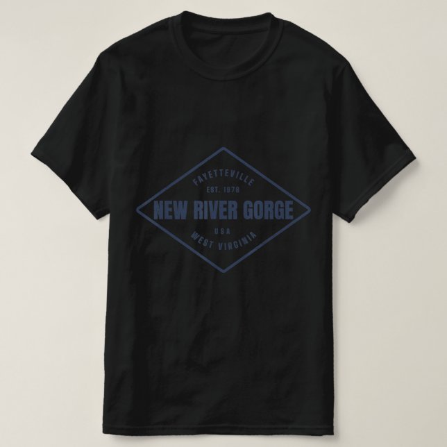 New River Gorge Souvenir Rock Klettergebiet Design T-Shirt (Design vorne)