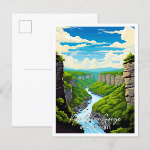 New River Gorge West Virginia Vintage Reise Postkarte