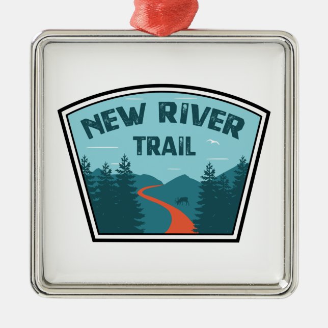 New River Trail Ornament Aus Metall (Vorne)