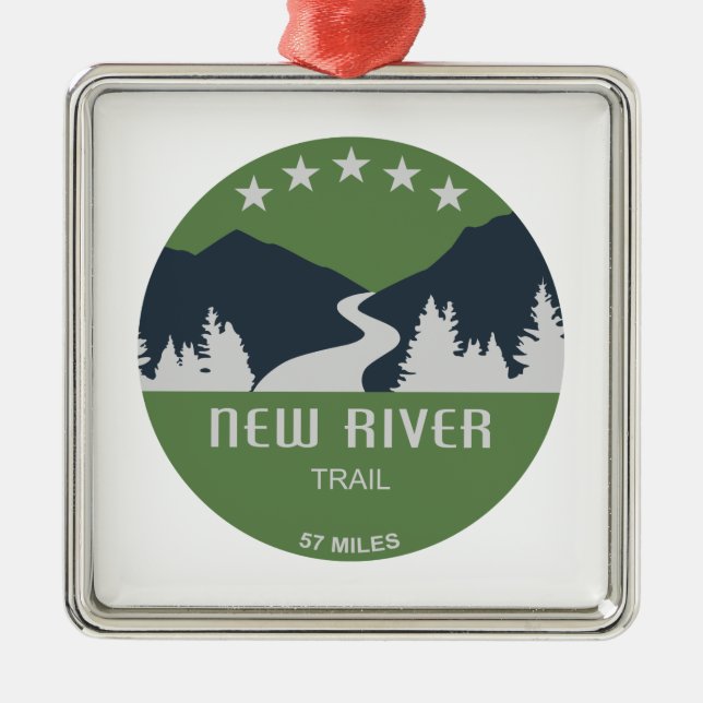 New River Trail Ornament Aus Metall (Vorne)