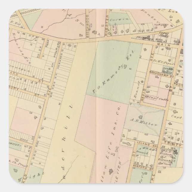 New Rochelle, New York Quadratischer Aufkleber (Vorderseite)