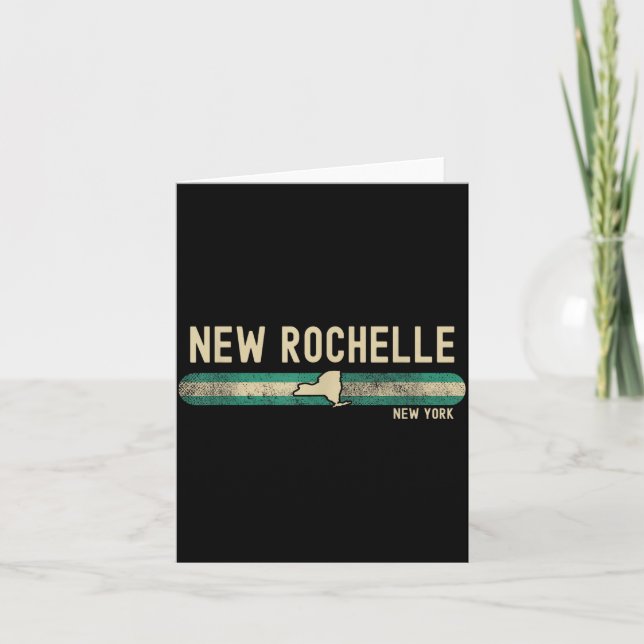New Rochelle Ny _ New York _ Travel &amp; 80s Styl Karte (Vorderseite)