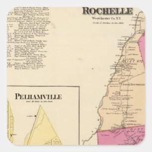 New Rochelle, Town Pelhamville Quadratischer Aufkleber