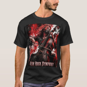 New Rock Symphony Cello Girl Goth Rot - NRS10 T-Shirt