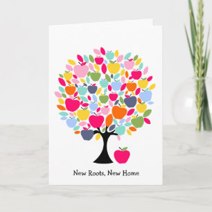 New Roots New Home Karte Apfelbaum Umzug