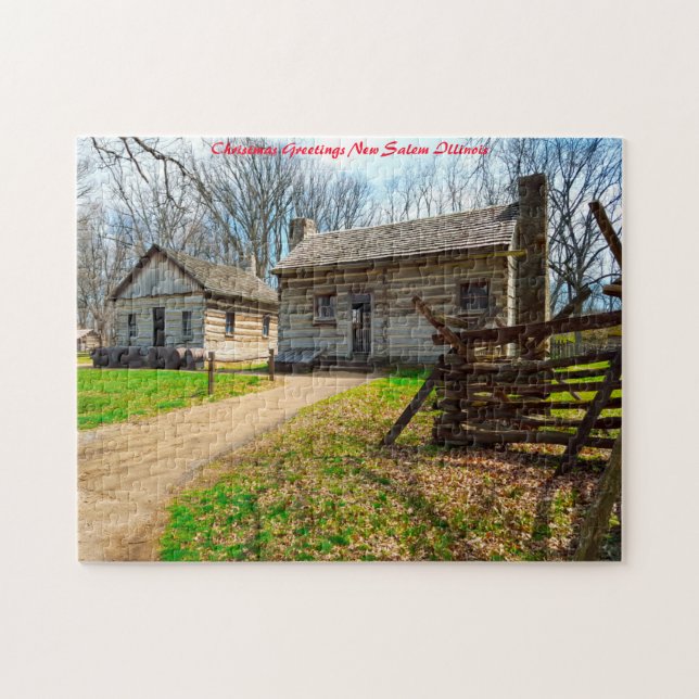 New Salem Illinois.Christmas Grüße Puzzle (Horizontal)