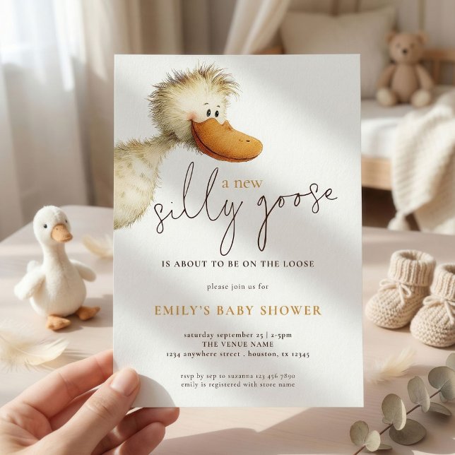 New Silly Goose on the Loose Baby Shower Einladung (Von Creator hochgeladen)