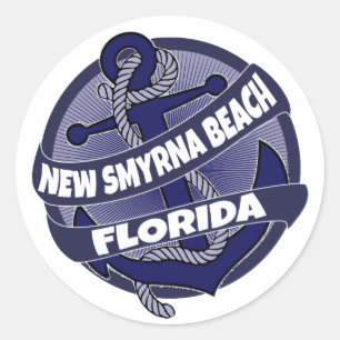 New Smyrna Beach Florida Ankerkleber Runder Aufkleber