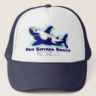 New Smyrna Beach Florida blauer Hai Thema, der Truckerkappe