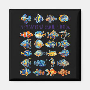 New Smyrna Beach Florida Farbiger Fisch Design Magnet