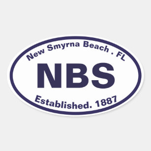 New Smyrna Beach Florida NBS Navy Souvenirs Ovaler Aufkleber