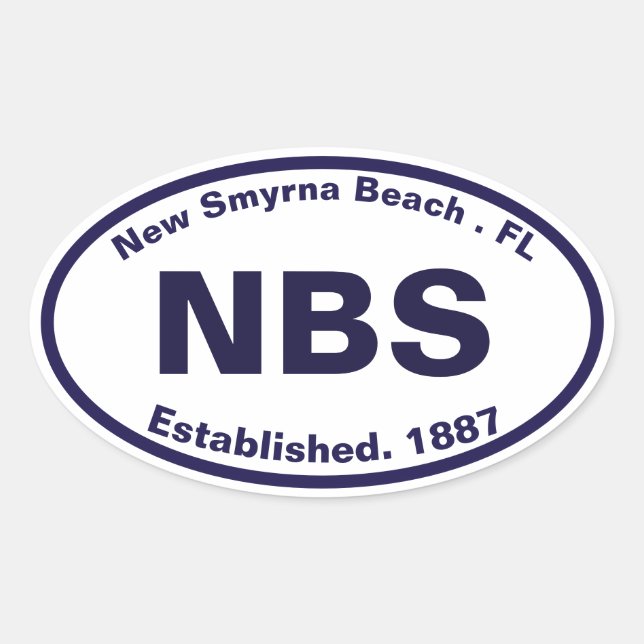 New Smyrna Beach Florida NBS Navy Souvenirs Ovaler Aufkleber (Vorderseite)
