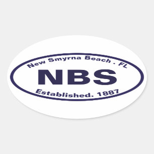 New Smyrna Beach Florida NBS Navy Souvenirs Ovaler Aufkleber