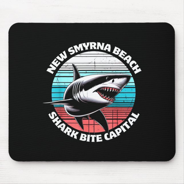 New Smyrna Beach_ Shark Bite Catal Graphic  Mousepad (Vorne)