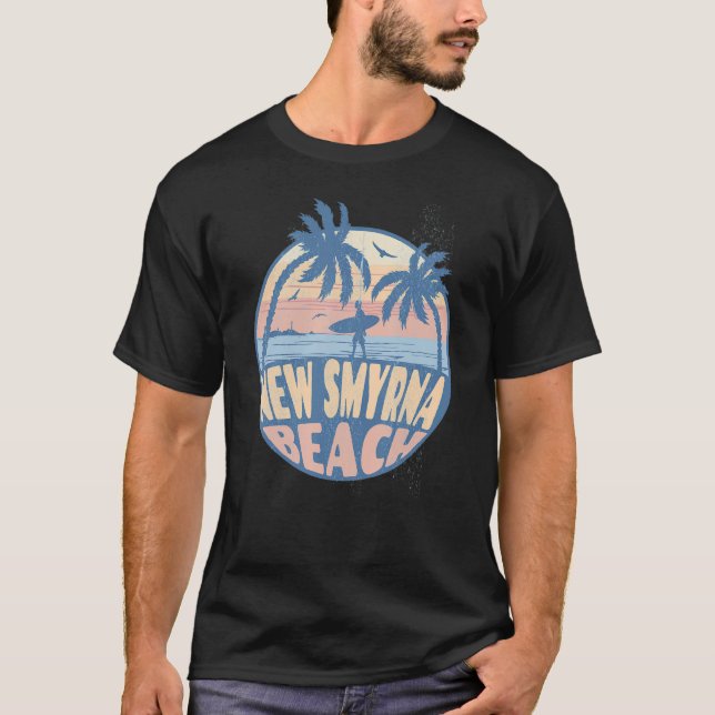 New Smyrna Florida Beach Surf Sommerferien Vint T-Shirt (Vorderseite)