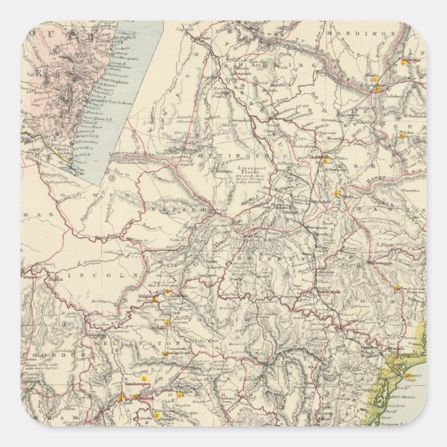 New South Wales 3 Quadratischer Aufkleber (Vorderseite)