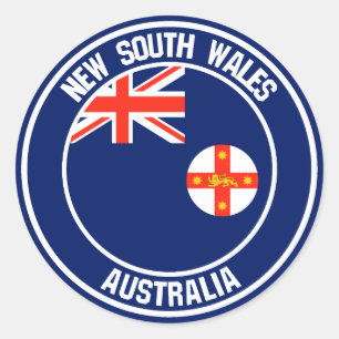 New South Wales Round Emblem Runder Aufkleber