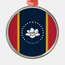 New State Flag of Mississipi Keramik Ornament