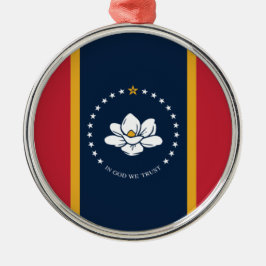 New State Flag of Mississipi Keramik Ornament Aus Metall